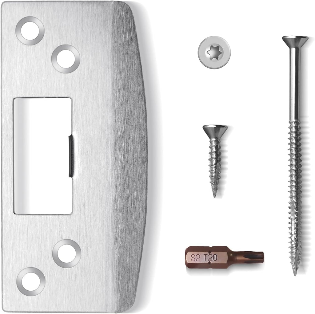 Oversized Door Strike Plate, Heavy Duty Version Reinforced Striker | Enlarged Hole/Opening, Fix Door won't Latch In