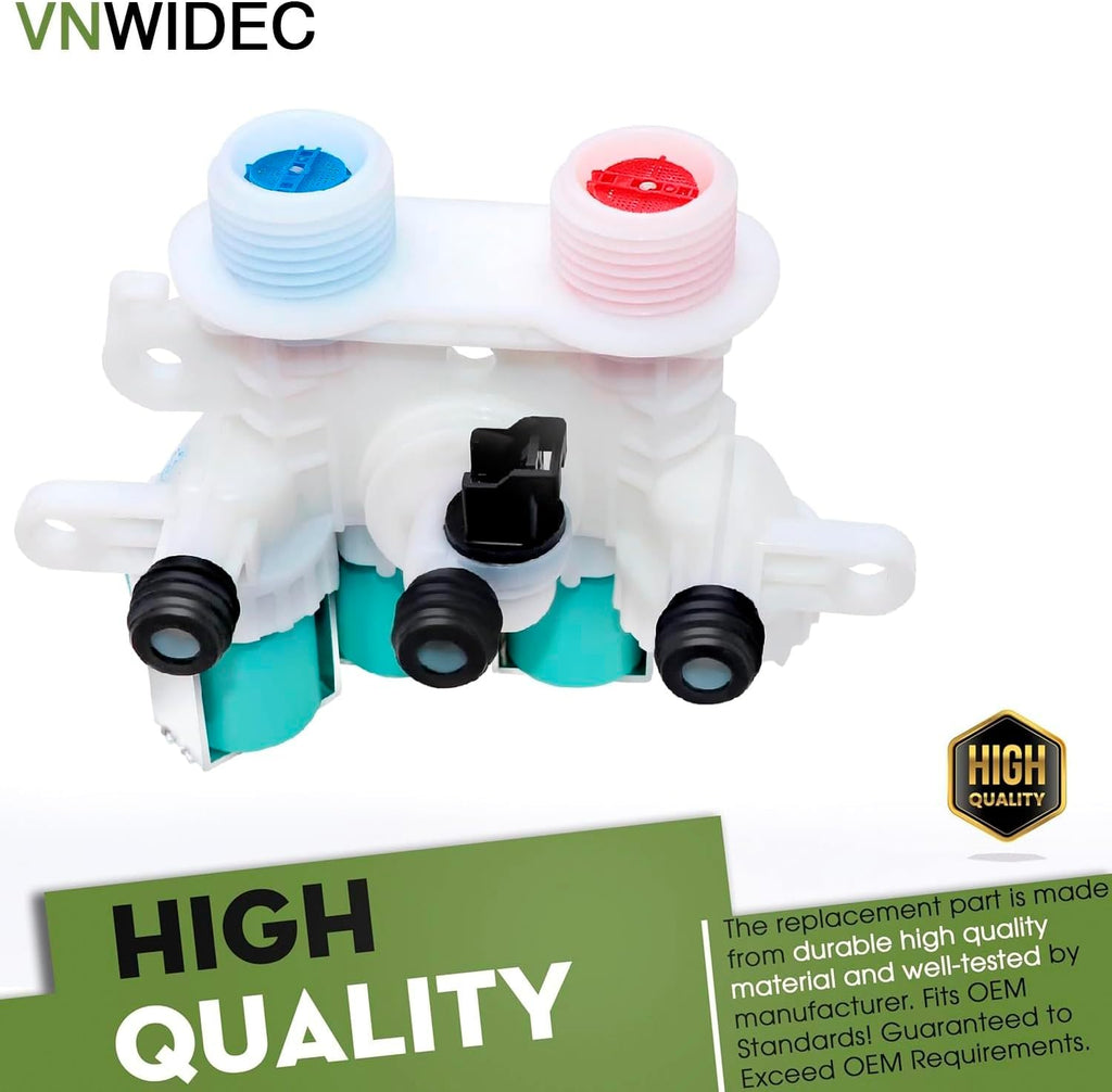 Washer Water Inlet Valve for Whirlpool WTW7300DW1 WTW7300DW2 WTW8000DW0