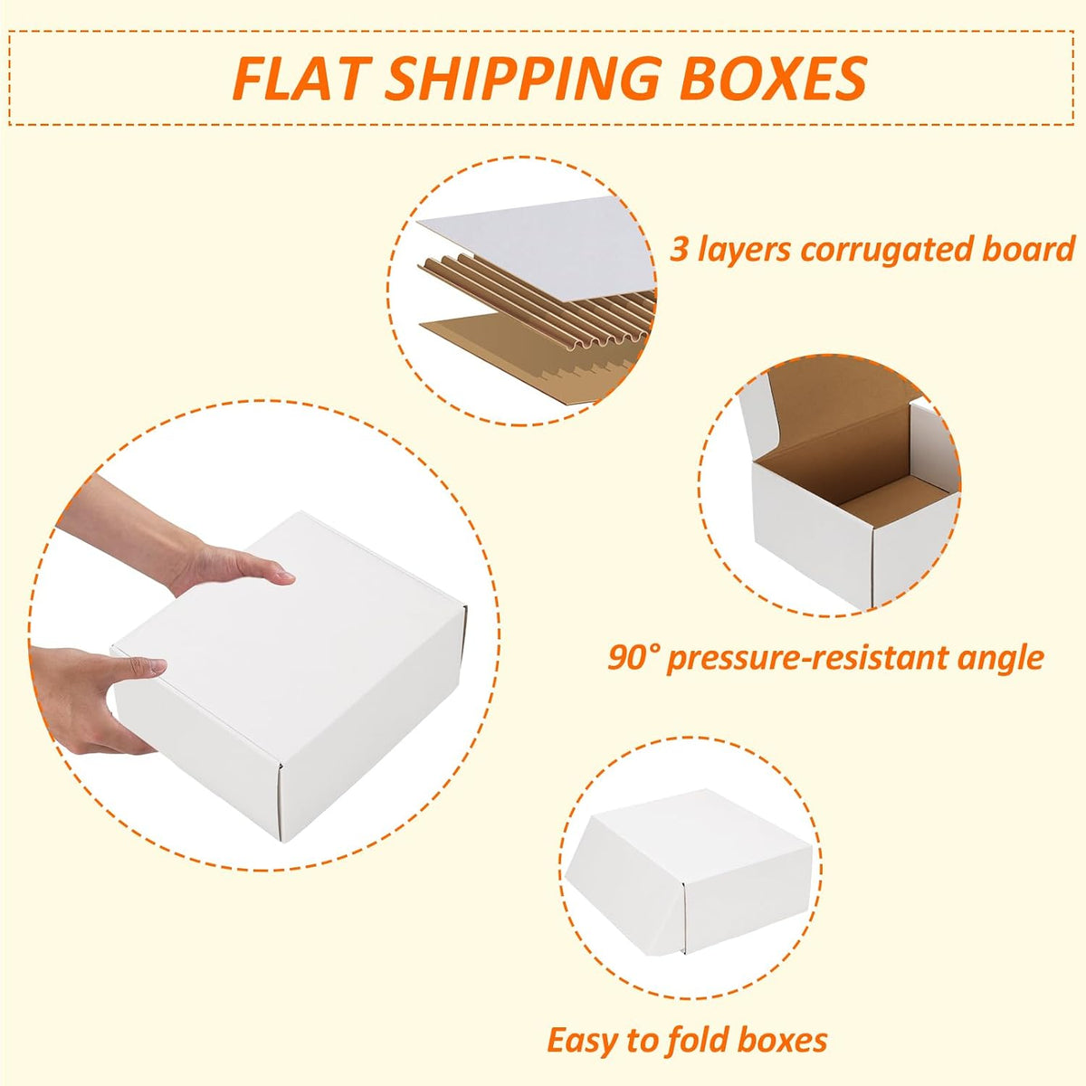 10x8x4 inches Shipping Boxes Set of 20, White Corrugated Cardboard Box Literature Mailer