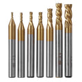 TOPPROS 4-Flute Titanium Coat Carbide End Mill Bits, Pack of 7