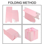 Small Gift Boxes 25 Pack 6x6x6 in Pink Gift Box with Ribbons