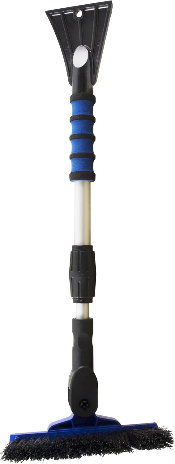 580-EP Mini Telescoping 35" Pivoting Dual Head with Squeegee and Integrated Ice Scraper (Colors May Vary)