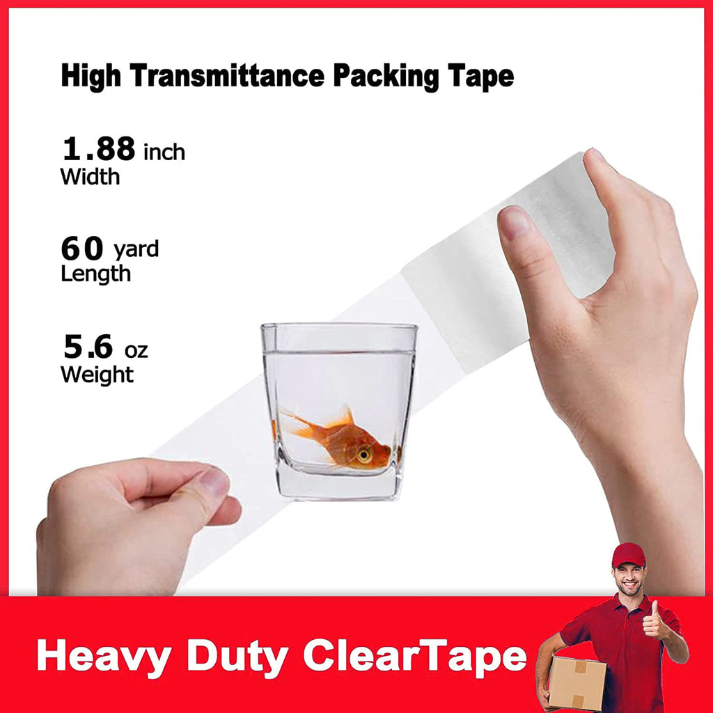Packing Tape (18 Rolls),2.7mil, Heavy Duty Packaging Tape for Shipping Moving Sealing, 1.88 Inch x 60 yd Per Roll