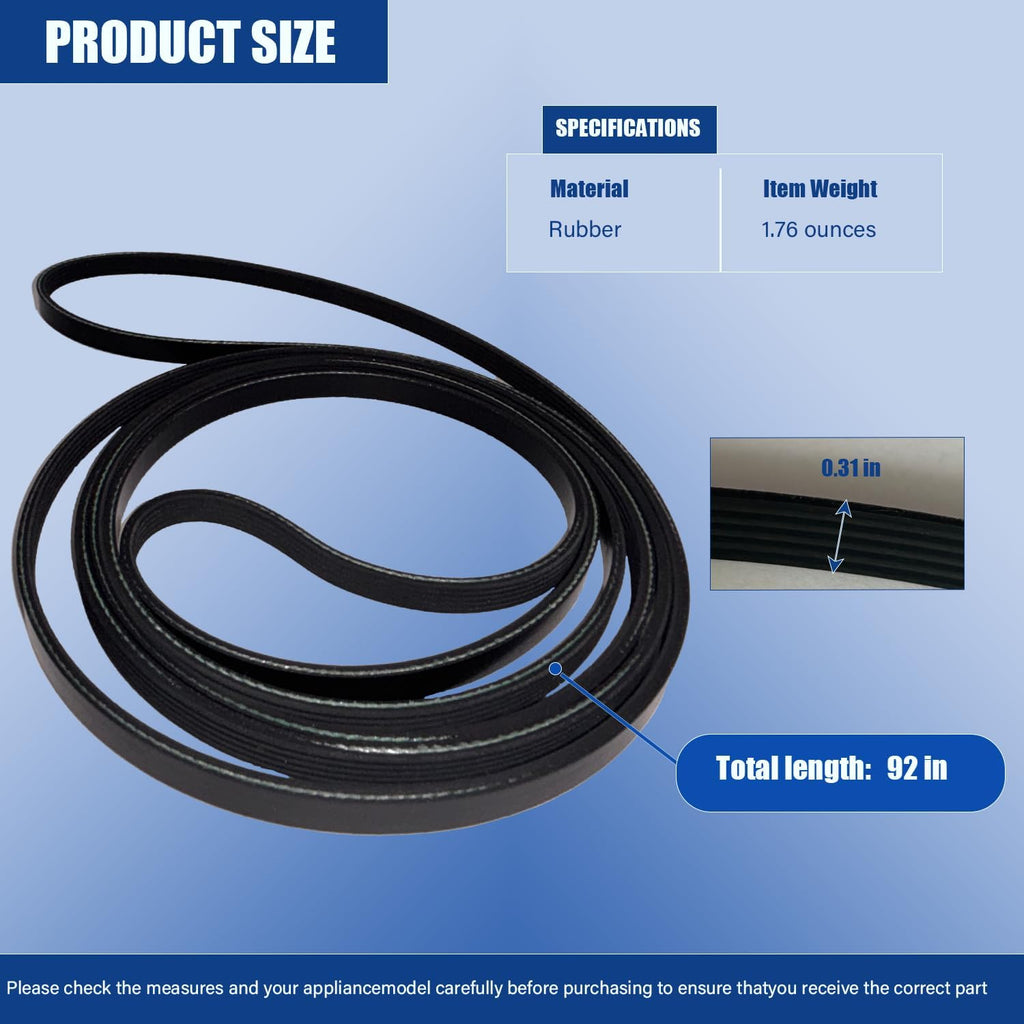 Dryer Drum Drive Belt Replacement Dryer Replacement Part For Samsung DV210AEW/XAA DV45K6500EV/A3 DV40J3000EW/A2 DV218AEB/ XAA DV220AEW/XAA DV419AEW/XAA DV330AGW/XAA DV511AEW/XAA DVE52M7750V/A3 Series