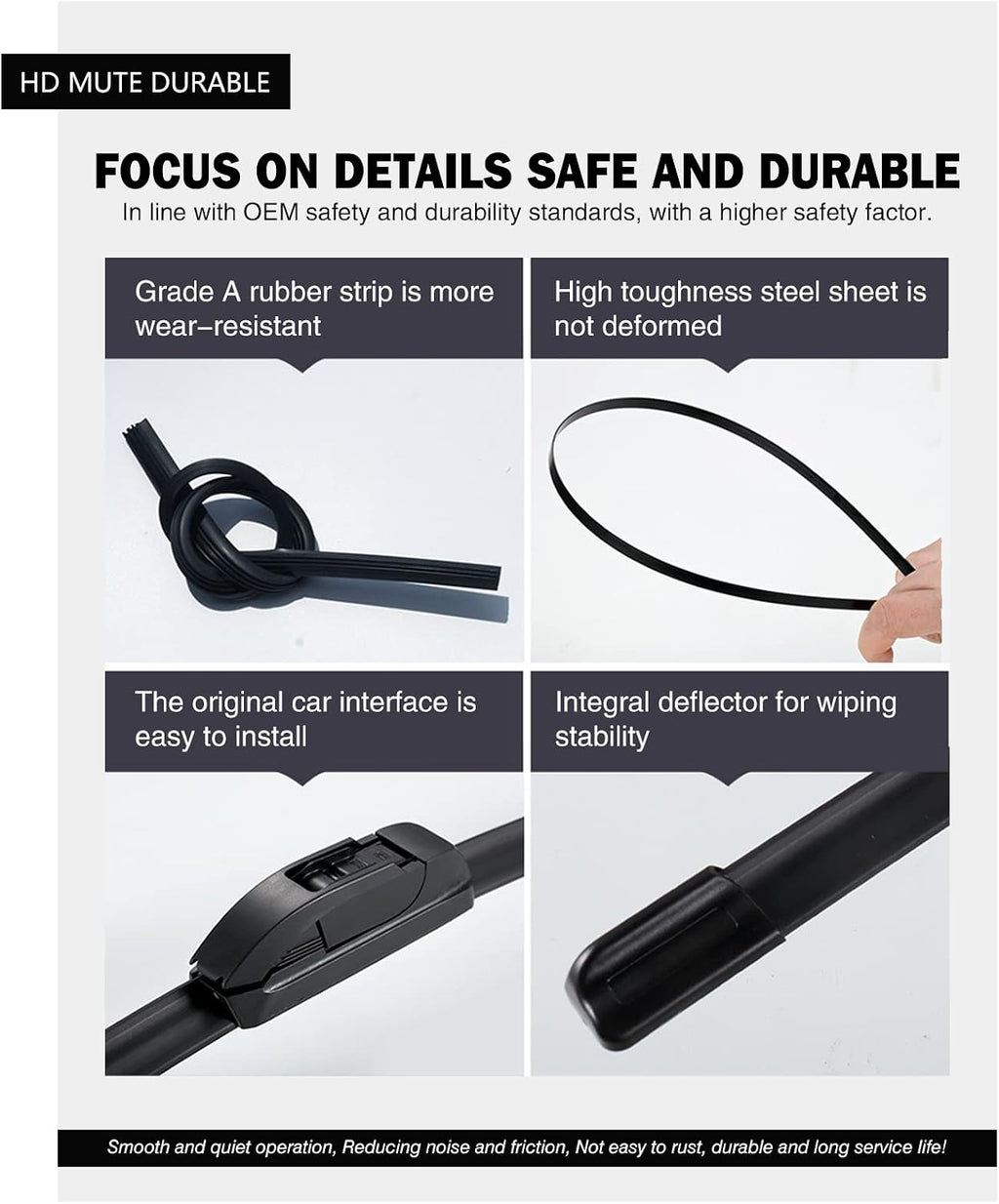 Replacement for Chevrolet Silverado 2008-2013,GMC Sierra 2007-2013 Silent Wipers -FAPIUO Front Windshield Wipers