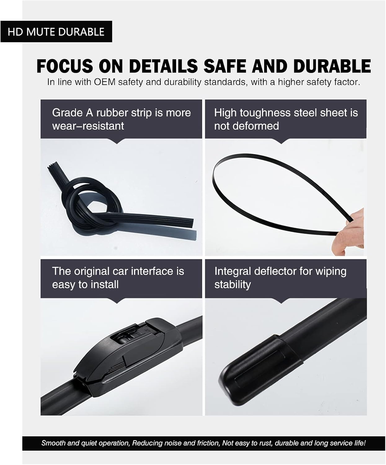 Replacement for Chevrolet Silverado 2008-2013,GMC Sierra 2007-2013 Silent Wipers -FAPIUO Front Windshield Wipers