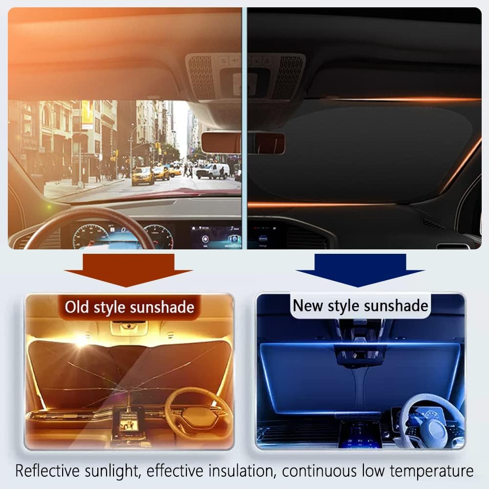 300T Thickened Automotive Glass Sunshade and Comes with Storage Bag,Keep Car Interior Cool,Universal Windshield Sun