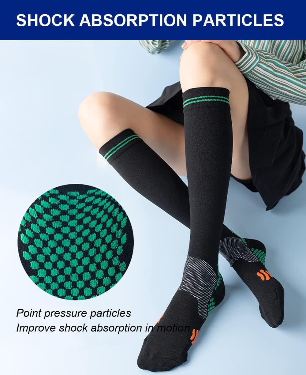 3 Pairs Compression Socks for Women 20-30 mmhg Knee High, Womens Compression Socks Compression Stockings for Women