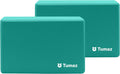 Non-Slip Yoga Blocks 2-Pack - High Density/Lightweight EVA Foam & Natural Cork for Stability, Premium Set with E-Book