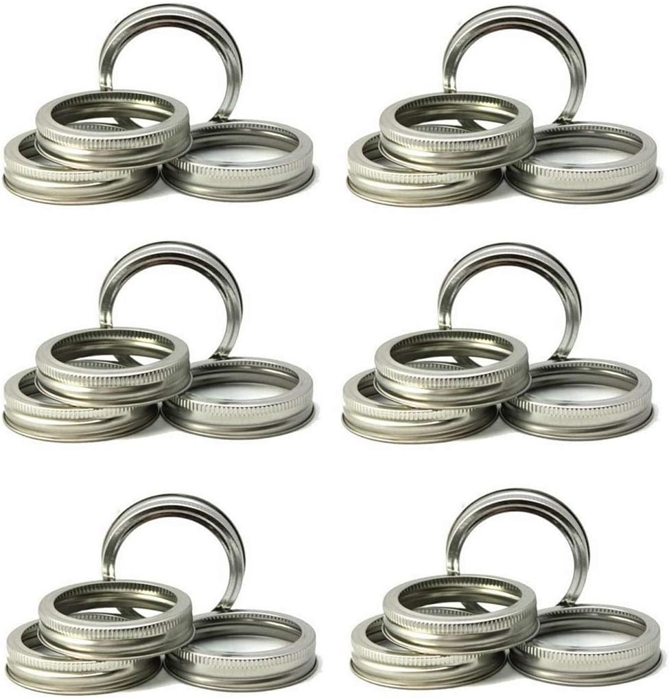 Regular Mouth Mason Jar Replacement Rings or Tops 24Pcs for Tinplate Metal
