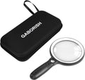 Large Magnifying Glass with 37 LED Light and Case, 10X 20X 45X Handheld Illuminated Lighted Magnifier with 3 Light
