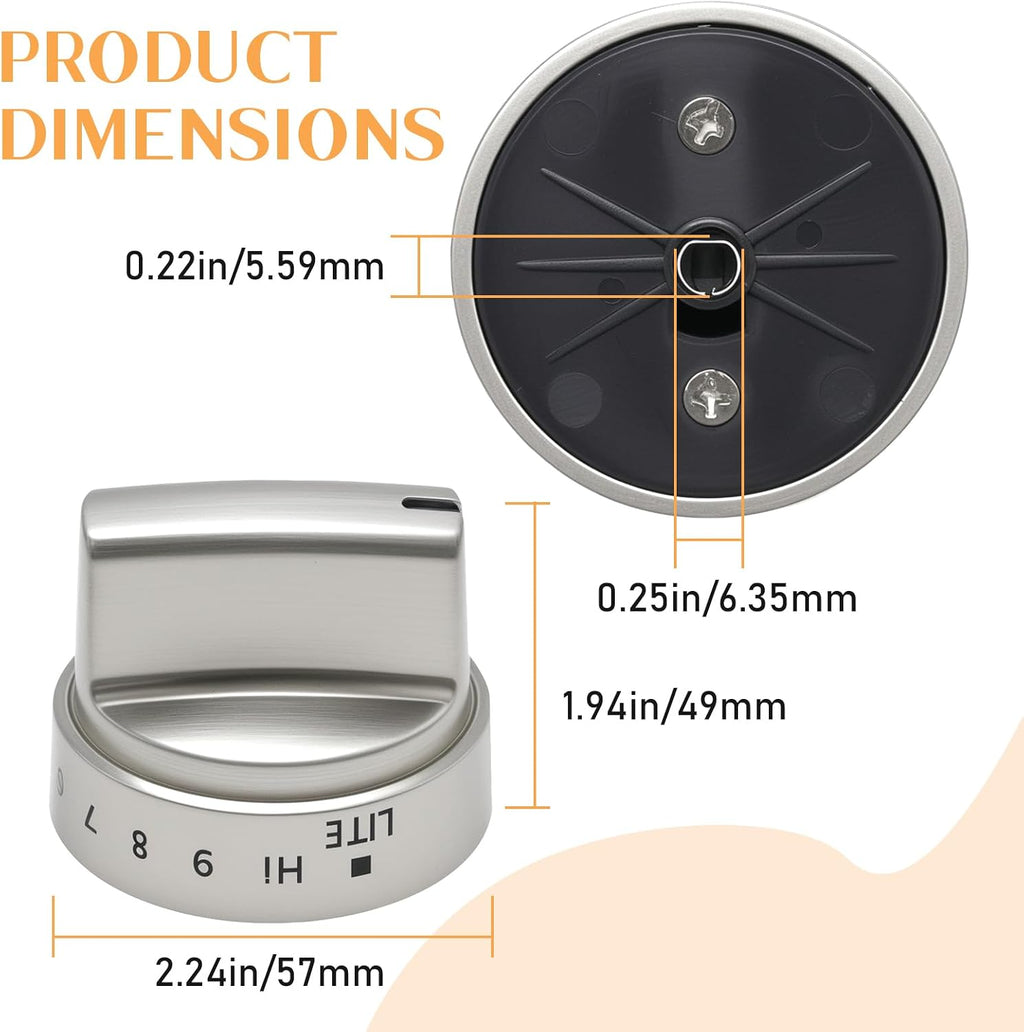 5Pcs WB03X24818 Gas Stove Knobs Replacement for GE Range Cooktop Oven, Surface Burner Control Knobs Compatible with