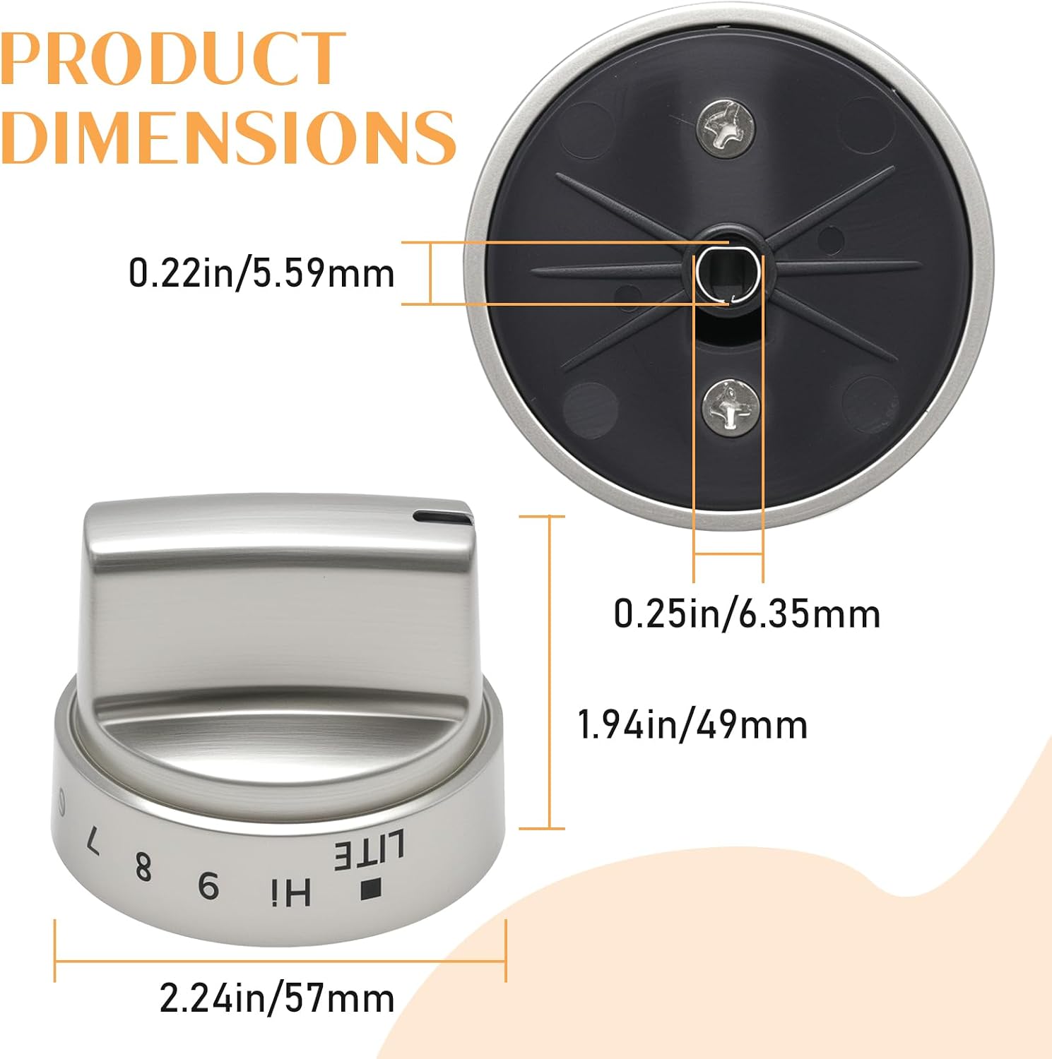 5Pcs WB03X24818 Gas Stove Knobs Replacement for GE Range Cooktop Oven, Surface Burner Control Knobs Compatible with