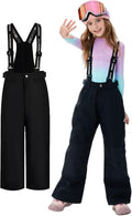 Kids Winter Ski Pant Snow Bibs Boys Girls Snow Trouser Waterproof Windproof Warm Detachable Shoulder Straps(14