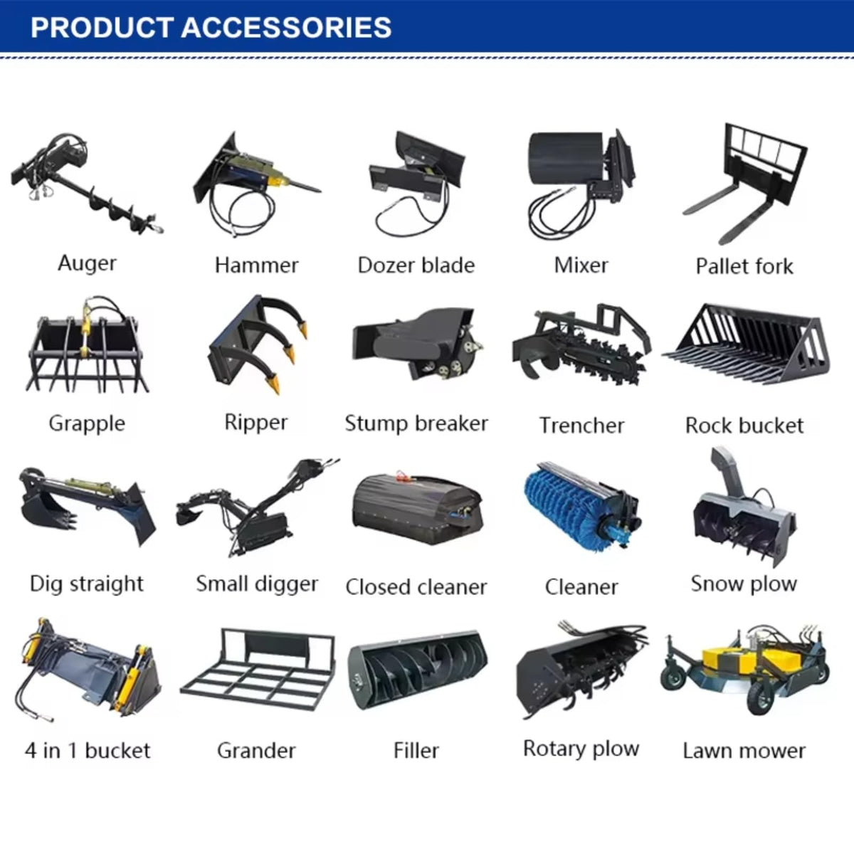 Efficient Mini Skid Steer Loader with Multi-Functional Bucket Hydraulic Drive Compact Backhoe Excavator Loaders
