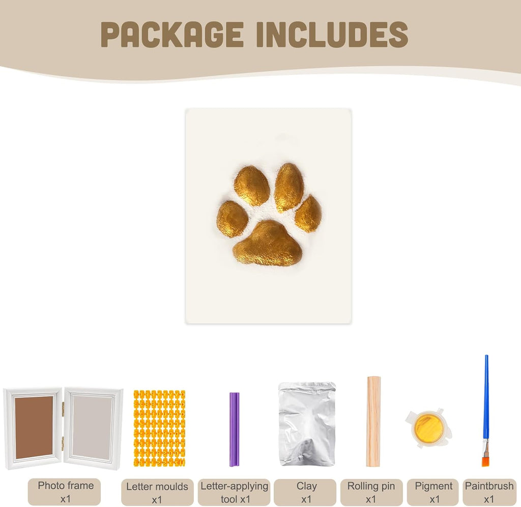 Paw Print Kit, Pet Memorial Keepsake with Frame