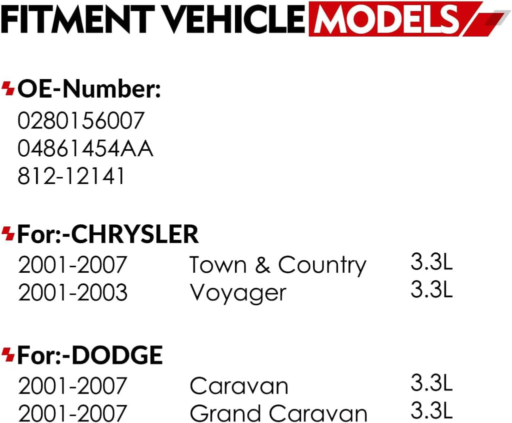 Fuel Injectors Fit for:-Dodge Caravan/Grand Caravan 2001-2007