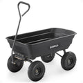 Poly Garden Dump Cart, 4 Cu Ft Tub, 600 lb Haul Capacity, Black – Heavy-Duty Utility Wagon with Quick-Release Dumping