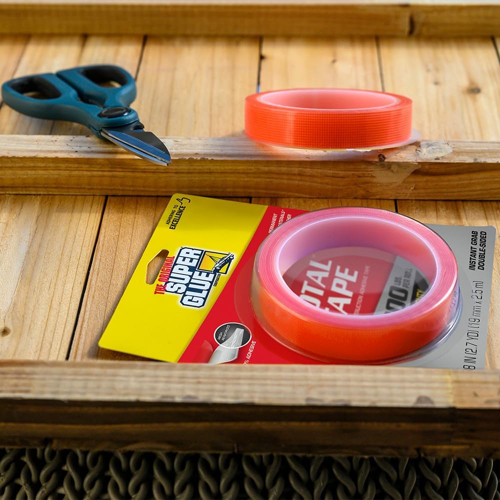 Super Glue, Total Tape Roll, Strong Indoor & Outdoor Construction Adhesive, Holds 300 lbs. per Roll, Permanent