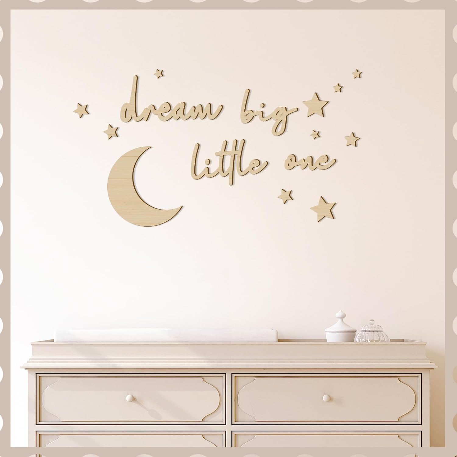 15 Pcs Moon and Stars Nursery Decor Dream Big Little One Wall Decor Boho Neutral Babyroom Wall Art Nursery Sign for