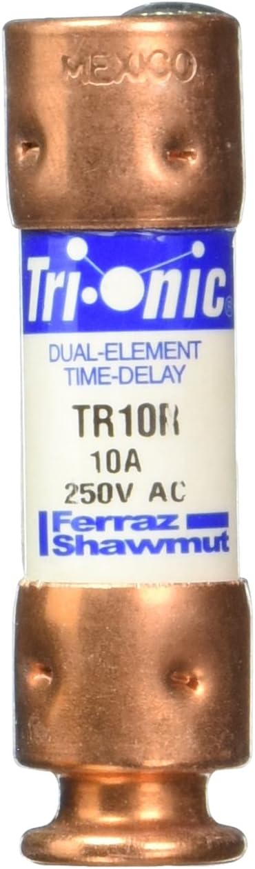 Mersen TR10R 250V 10A 2X9/16 Rk5 Time Delay Fuse, 10-Pack