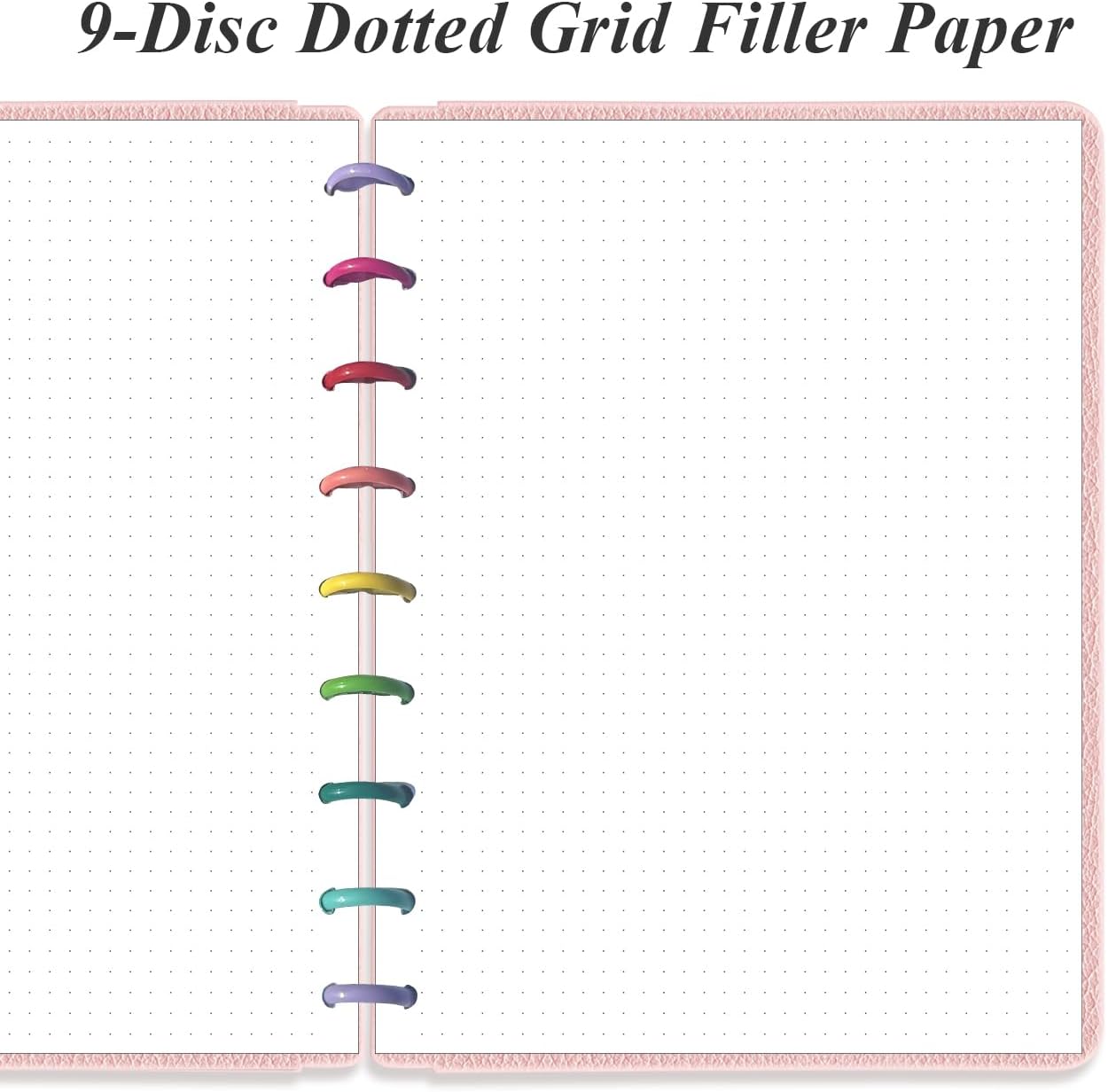 Classic Size Discbound Dotted Grid Refill Paper, 9-Disc Discbound Pre-punched Happy Planner Inserts