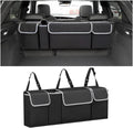 Car Trunk Organizer, Backseat Hanging Large Storage with Adjustable Straps, Waterproof Collapsible Cargo Bag with 4