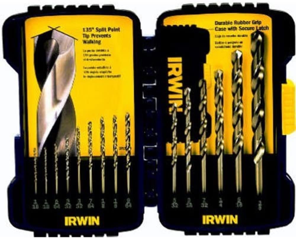 Irwin Tools IRWIN Drill Bit Set, Cobalt Alloy Steel, 15-Piece (316015)