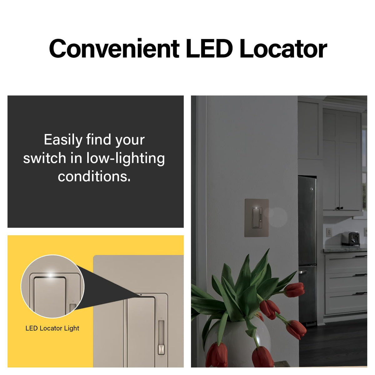 Legrand Radiant 450W LED Dimmer Light Switch 3-Way Rocker Nickel 1-Pack