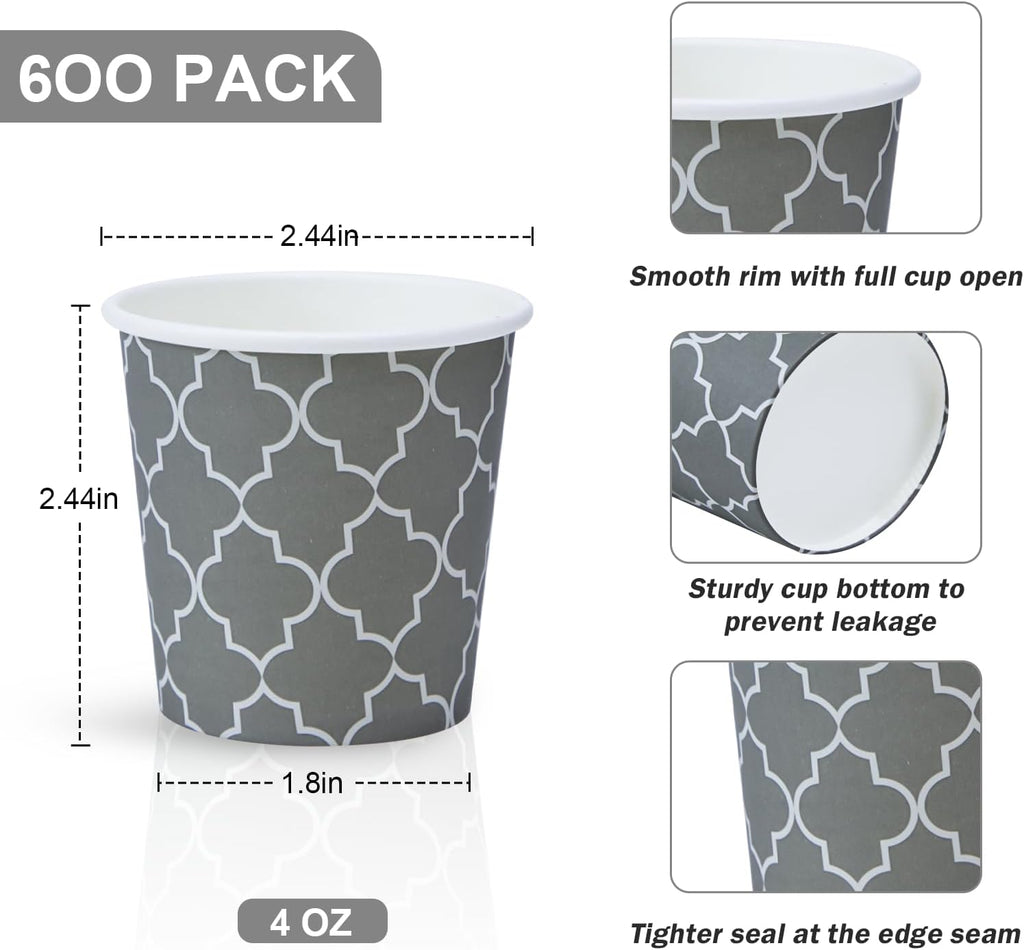 Coffee Cups 4oz 600Pack, Disposable Paper Cups, Small Hot Cups