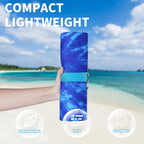 Microfiber Beach Towel Oversized 71x32, Thin, Blue with Bag 2 Pack | Lightweight Sand Free Absorbent Quick Dry