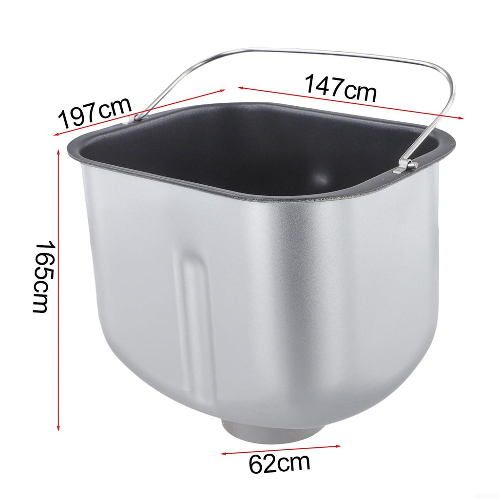 Noteflora Bread Machine Liner Mixing Bucket,Stainless Bread Maker Inner Replacement Part Features Nonstick Liner For Convenience For Home(Black T1)