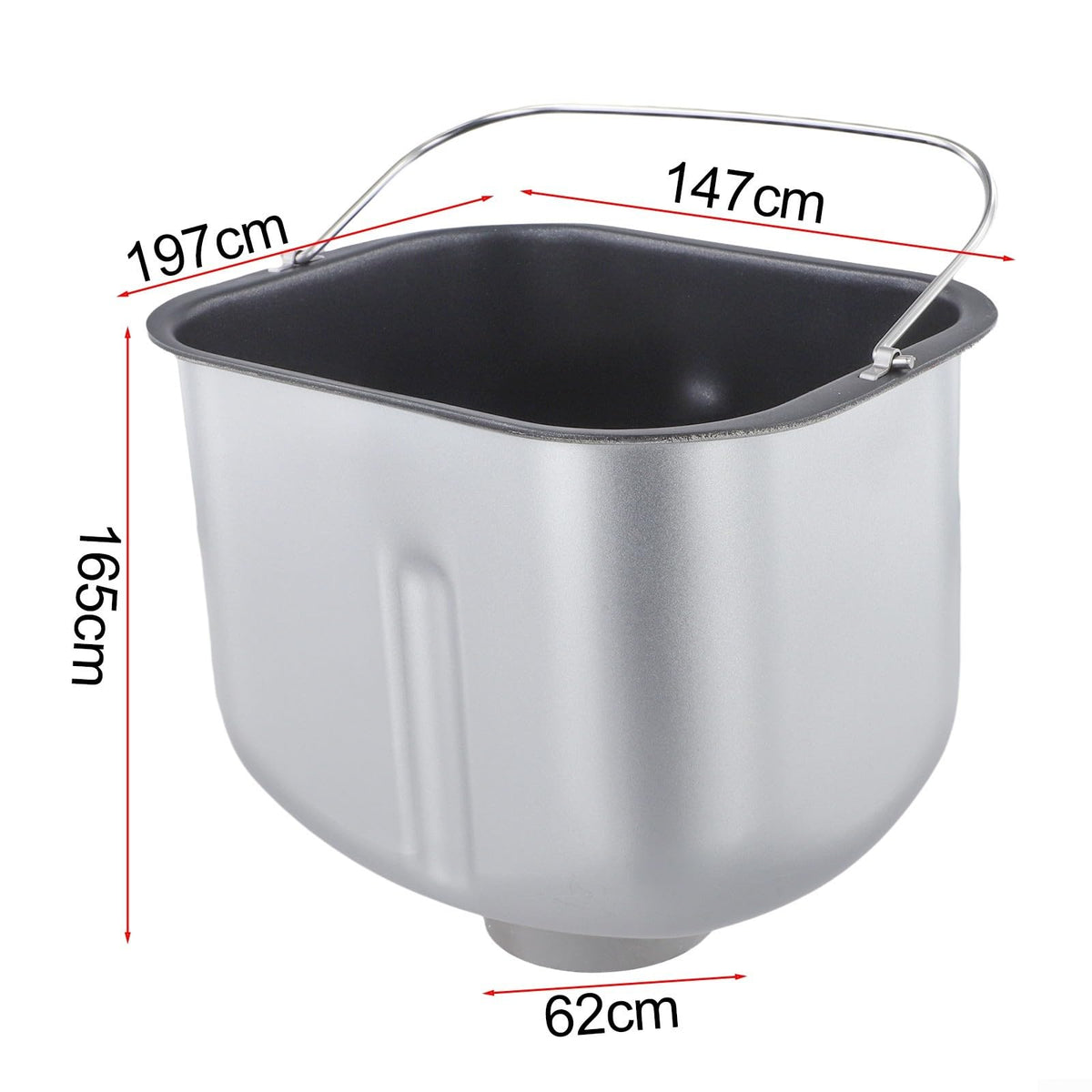 Noteflora Bread Machine Liner Mixing Bucket,Stainless Bread Maker Inner Replacement Part Features Nonstick Liner For Convenience For Home(Black T1)