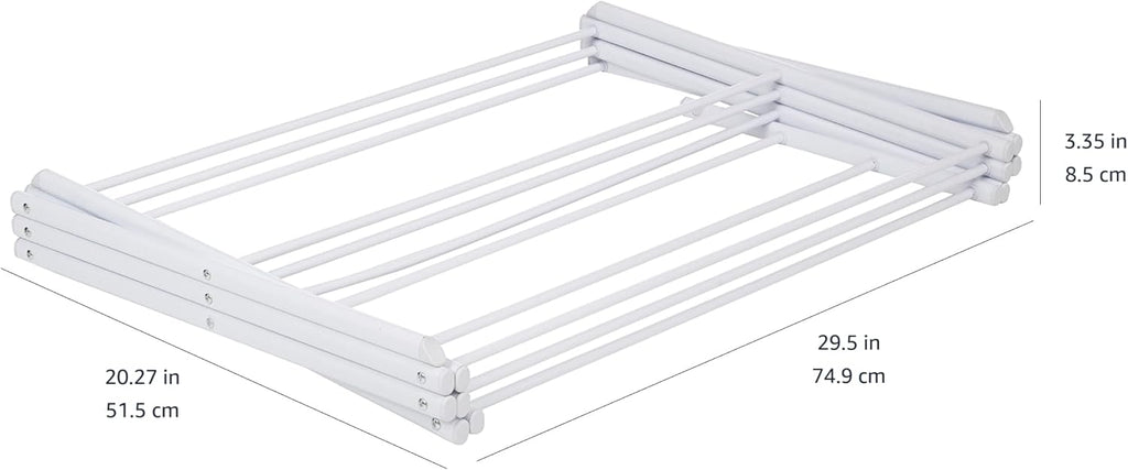 Foldable Portable Clothes Drying Rack for Indoor Air Drying, Collapsible Design, 14.5" D x 29.5" W x 41.8" H, White
