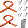 2-Pack Furnace Pressure Switch Hose,3/16" ID x 38" High Temperature Silicone Vacuum Pressure Tubing, Includes 6 pcs 304 Stainless Steel Clamps, Compatible with Rheem Ruud Weatherking 79-21491-83