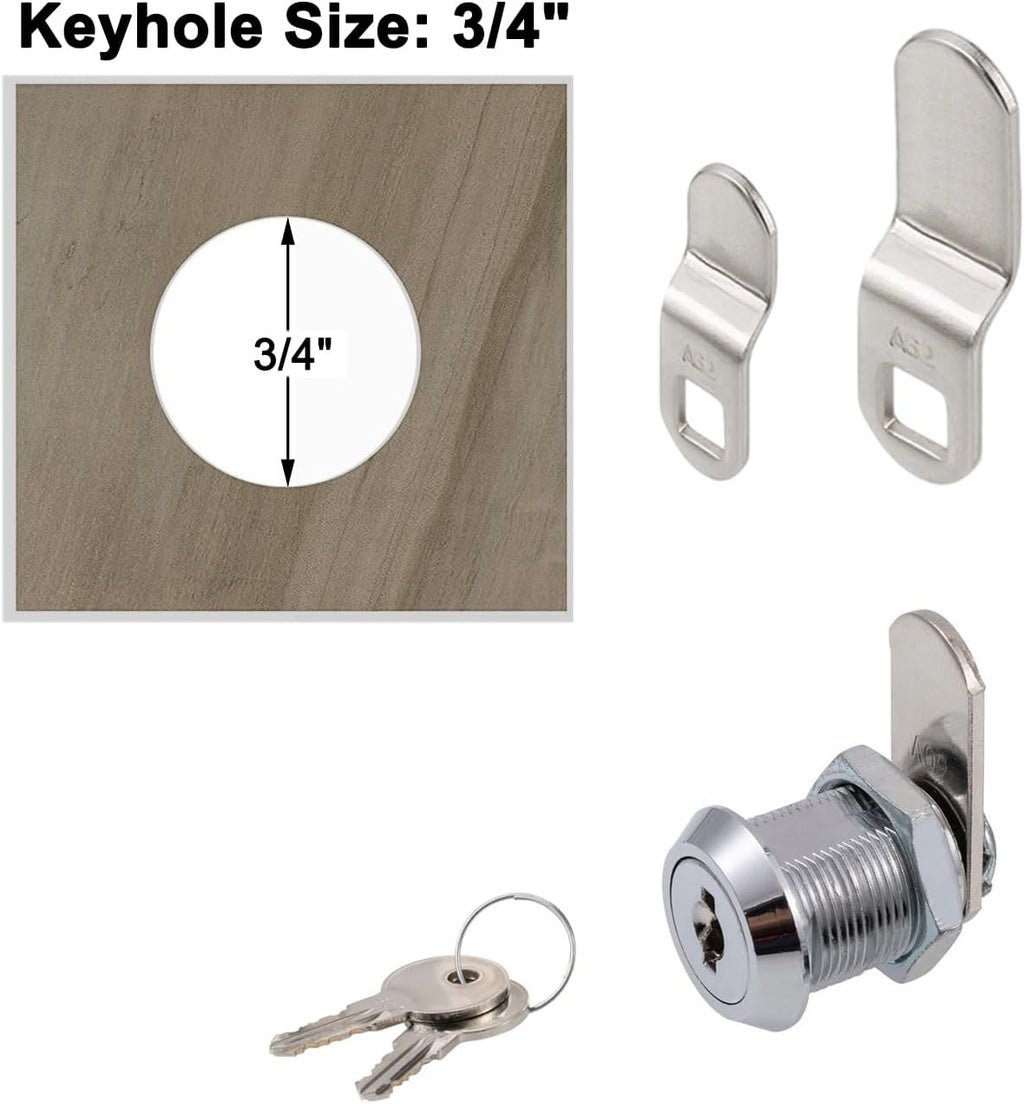 Cabinet Cam Lock, 5/8 Inch Keyed Alike Cam Locks Secure File Drawer Door Mailbox Tool Box Dresser RV Cylinder