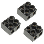 JAMHER 3PCS Dual Rows Terminal Block 500V 60A 2 Position Screw