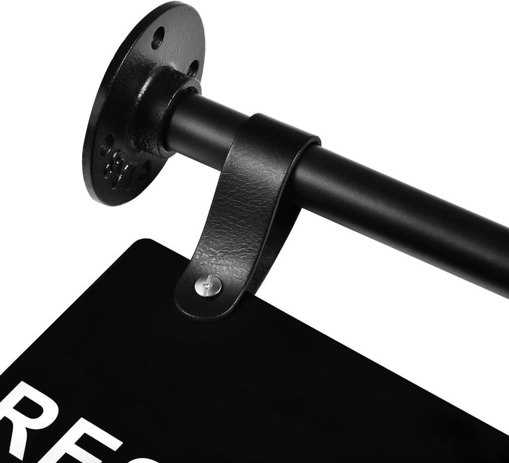 Restroom Sign, Double Sided Black Hanging Wall-Mounted Bathroom Sign