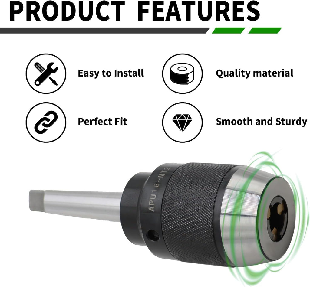 1/8"-5/8" Heavy Duty MT2 Keyless Drill Chuck Titanium Jaws