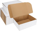 12x9x4 Shipping Boxes Set of 25, White Corrugated Cardboard Mailer Box for Packing Small Business