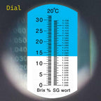 Brix Refractometer with ATC, Dual Scale - Specific Gravity & Brix, Hydrometer in Wine Making and Beer Brewing