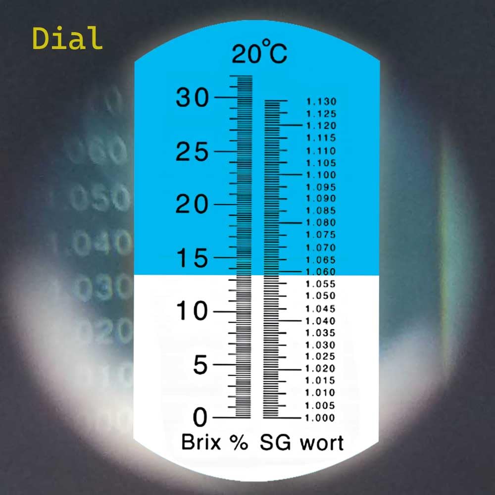 Brix Refractometer with ATC, Dual Scale - Specific Gravity & Brix, Hydrometer in Wine Making and Beer Brewing