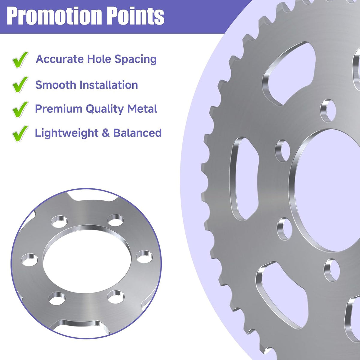 Upgraded 40 Tooth Rear Sprocket 35 Chain 37mm Bore for CT100U DB30