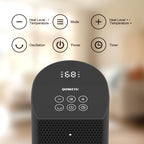 Space Heater for Indoor Use - 24 inches 1500W Ceramic Heater with Remote Control, 12 Hour Timer, Oscillation, LED