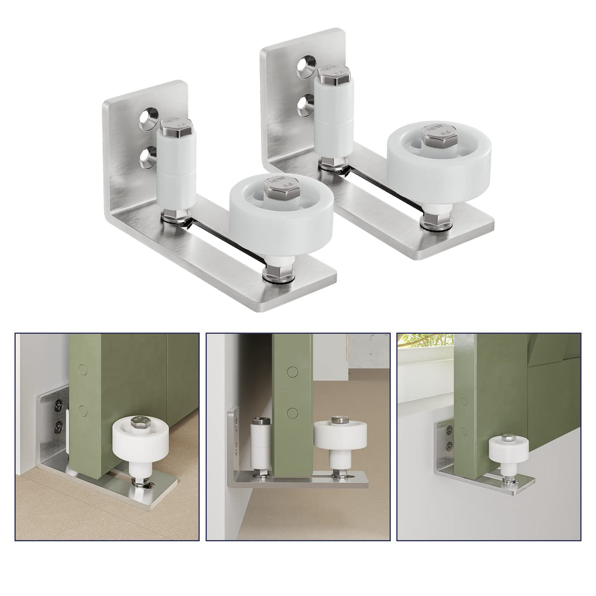 SMARTSTANDARD Sliding Barn Door Floor Guide for Bottom Adjustable Roller