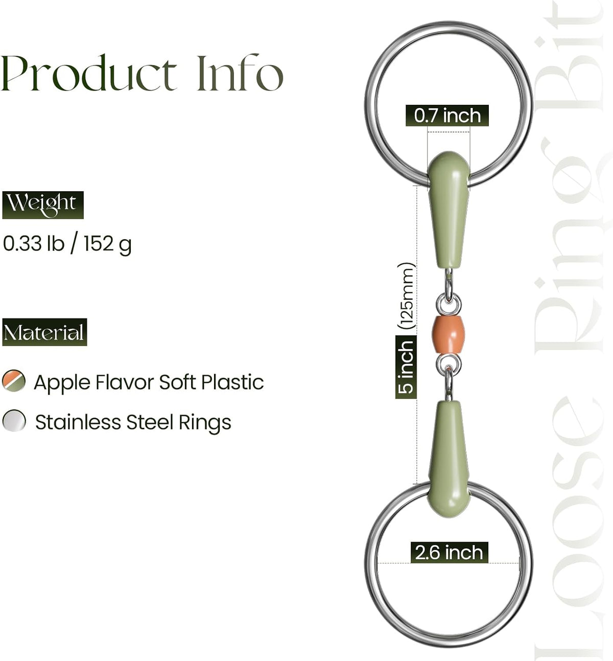 Horse Bit, Stainless Steel Equestrian Bit 5inch & 5-1/4inch