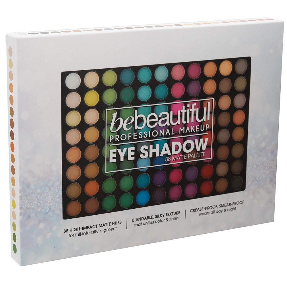 Bebeautiful Professional Makeup Eyeshadow with Applicator, 88 Color, Matte