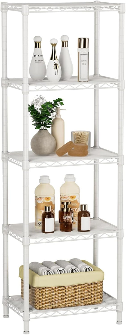 Small 5 tire Shelves Storage Wire Shelving Unit Metal Shelf Adjustable Organizers Storage Shelving for Bathroom