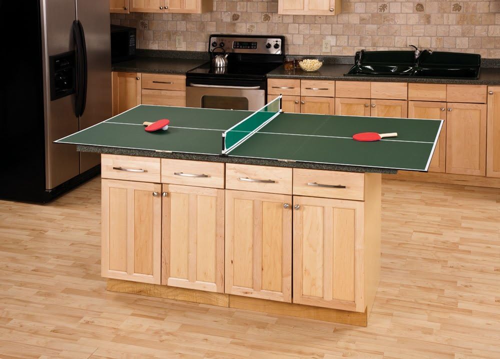 3-in-1 Portable Table Tennis Top, Turn Any Surface into a Game Table for Quick Paced Fun in Any Location, Green, one
