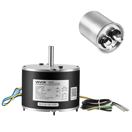 Condenser Fan Motor with Capacitor, 1/8HP 825RPM 208-230V, Replacement for GE Genteq Carrier Bryant Payne